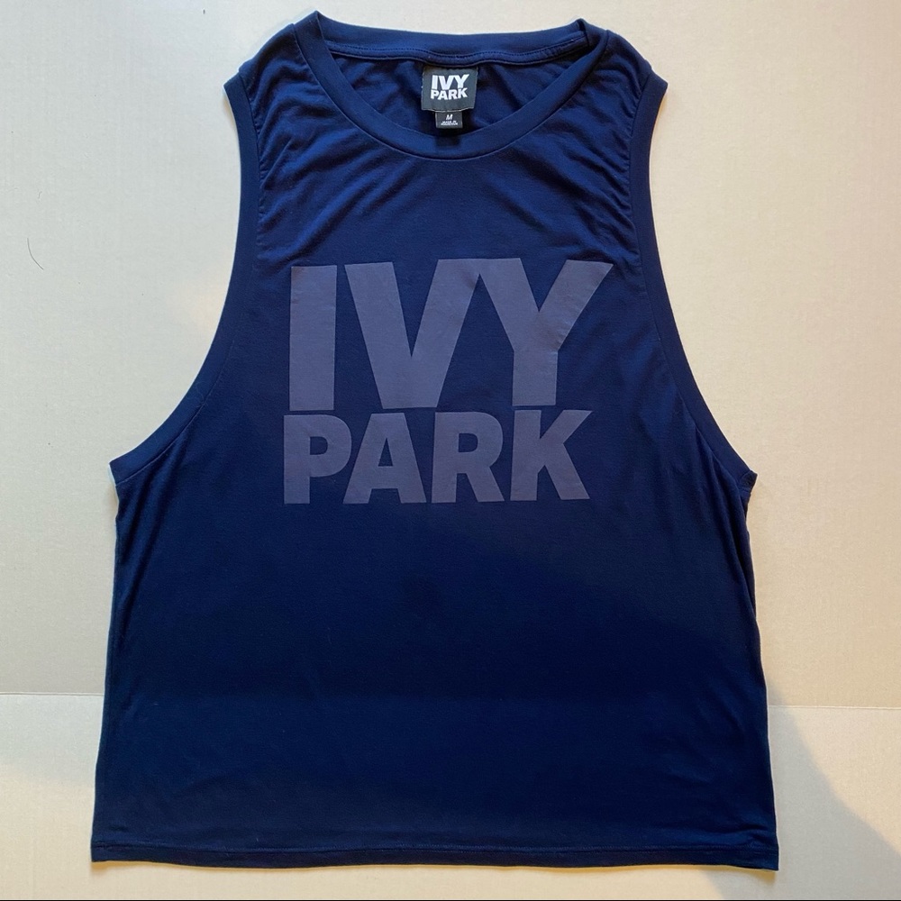 IVY PARK Navy Blue Sleeveless Workout Athletic Boho Grunge Streetwear Tunic Tank